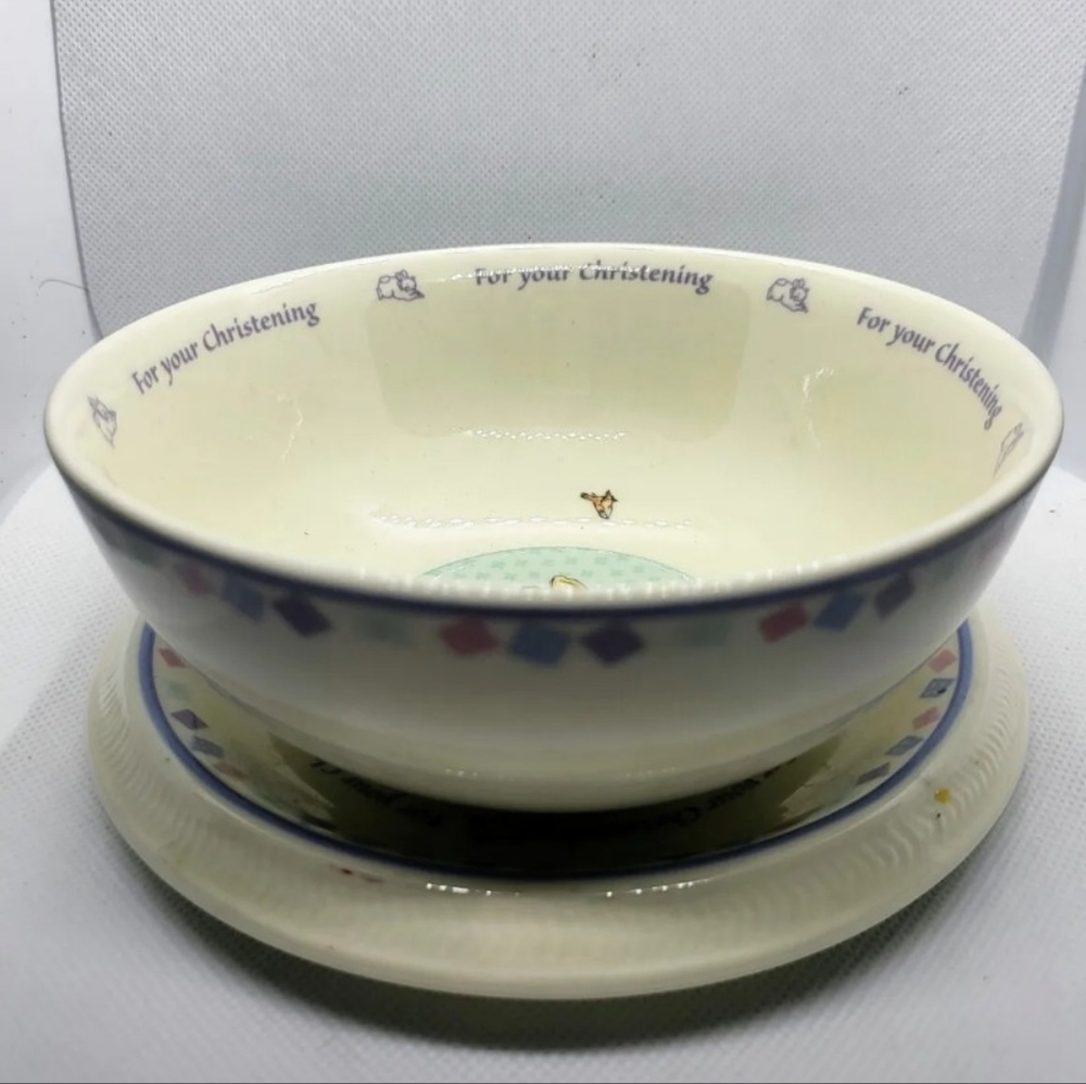 Wedgwood Beatrix Potter  Christening Bowl And Dish